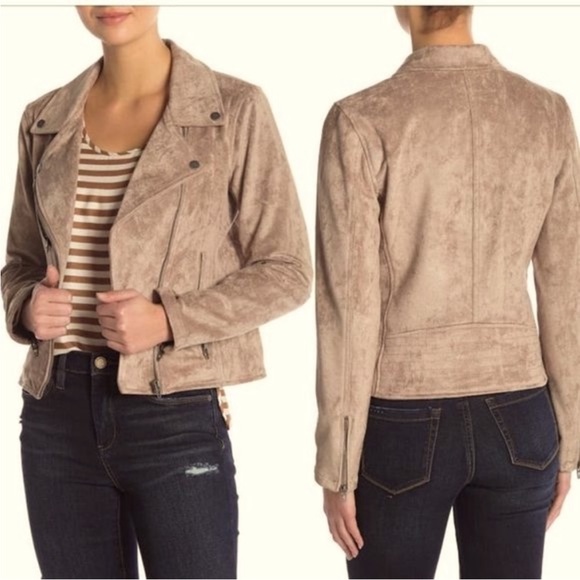 🔥NWT! Blank NYC faux suede tan moto jacket - Picture 2 of 12